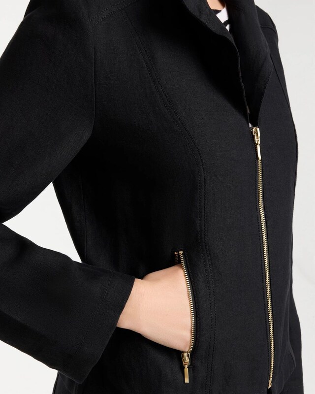 Linen Moto Jacket - image 4